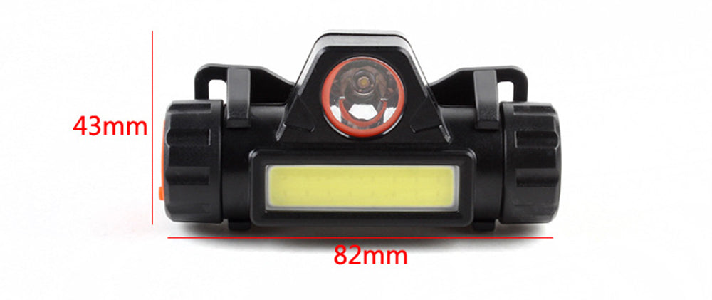 Waterproof LED headlamp COB work light 2 light mode with magnet headlight built-in 18650 battery suit for fishing, camping, etc.