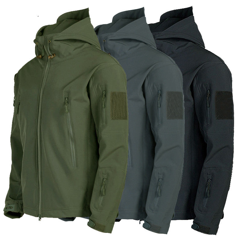 Soft Shell Jacket Men Windproof Hooded Jacket