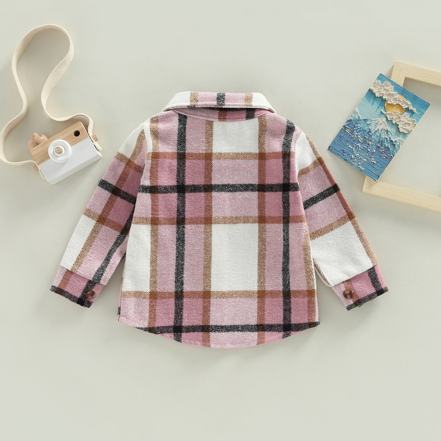 BeQeuewll Toddler Boys Girls Flannel Shirts For Fall Spring Long Sleeve Plaid Jackets Button Down Kid Shacket Coat Tops