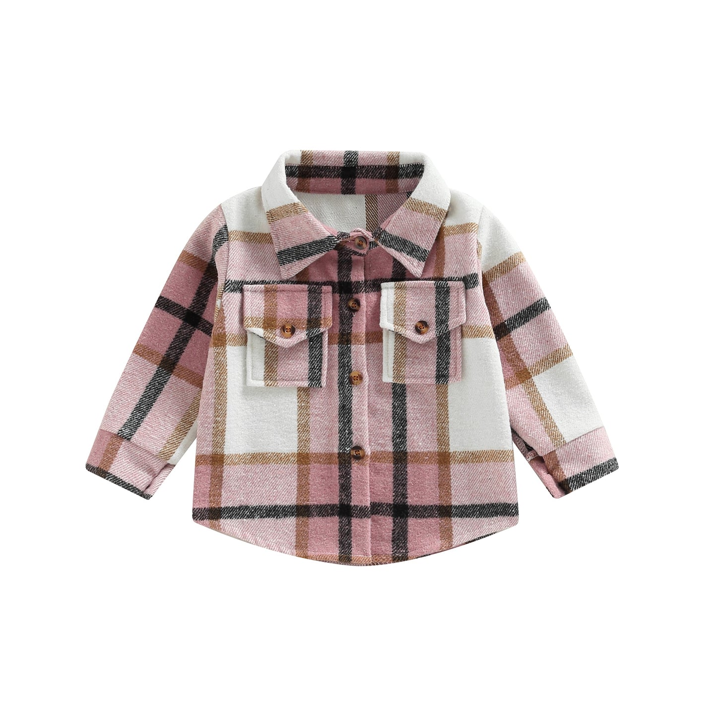 BeQeuewll Toddler Boys Girls Flannel Shirts For Fall Spring Long Sleeve Plaid Jackets Button Down Kid Shacket Coat Tops