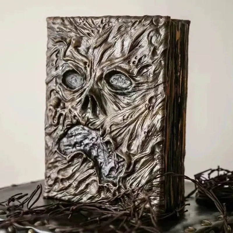 New Necronomicon ResinDark Magic Book Demon Evil Dead Summon Book Horror Movie Prop Collection Halloween Home Room Desktop Decor