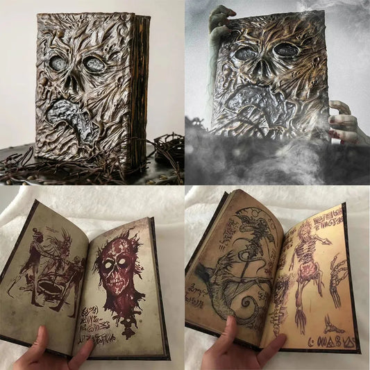 New Necronomicon ResinDark Magic Book Demon Evil Dead Summon Book Horror Movie Prop Collection Halloween Home Room Desktop Decor