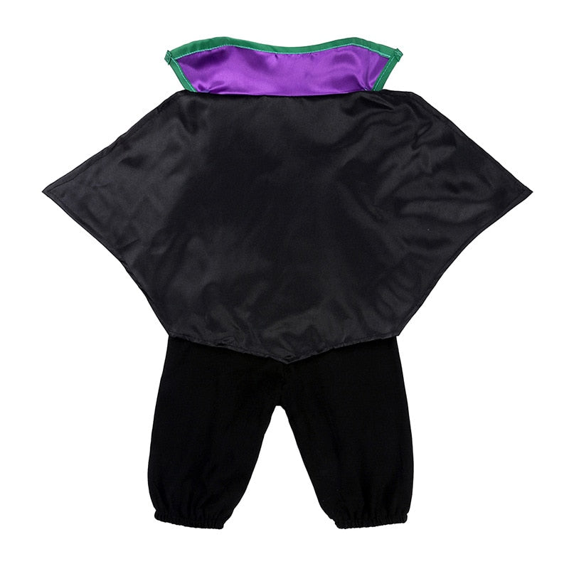 Purple Black Bat Vampire Costume for Baby Infant Boys Girls Romper Jumpsuit with Cape 6M 12M 24M Halloween Purim Fancy Dress